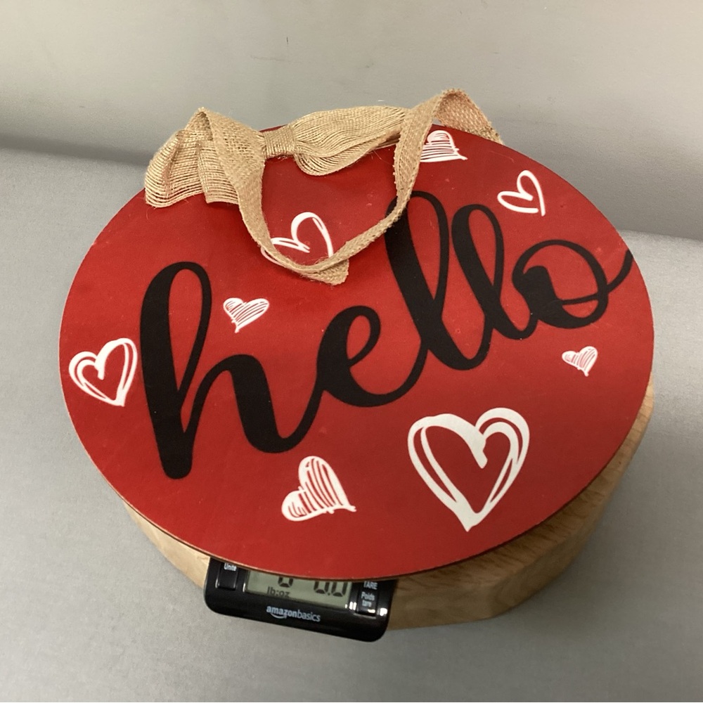 🔴 Wood Crafted “Hello” & ❤️ Sign - Painted and ready to hang - Really Nice Item - Picture 8 of 9
